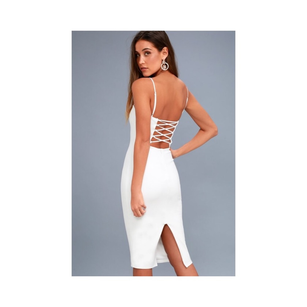 Lulu’s white criss cross back dress NWT